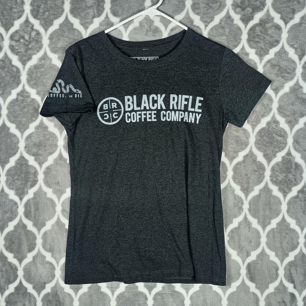 Black Rifle Coffee Company T Shirt Women L Gray GWOT Military Veteran Owned USA